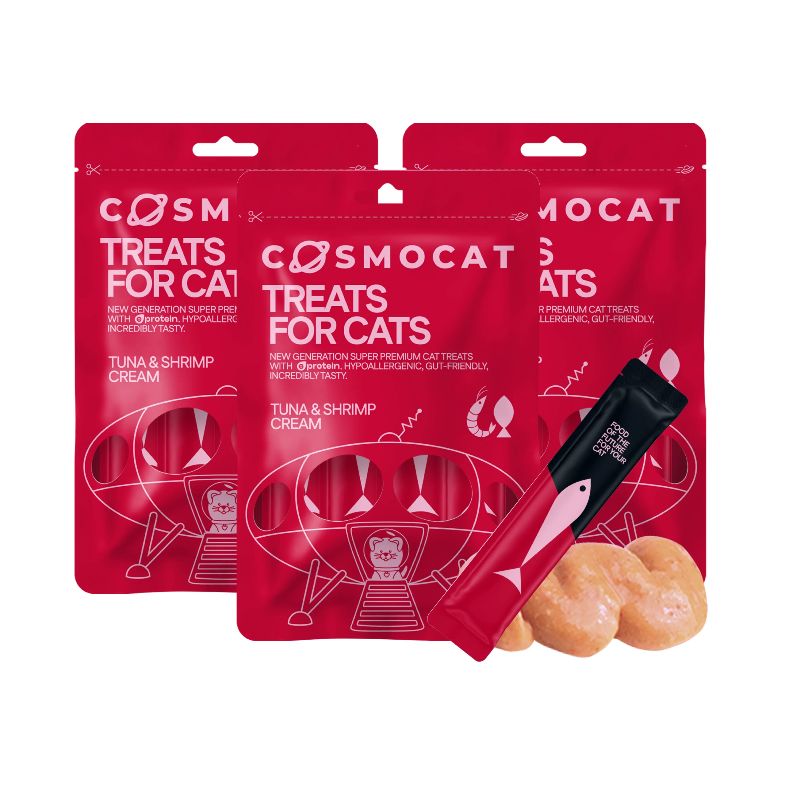 Cat Treats With Tuna & Shrimp Cream, 84g, E-Protein, Hypoallergenic