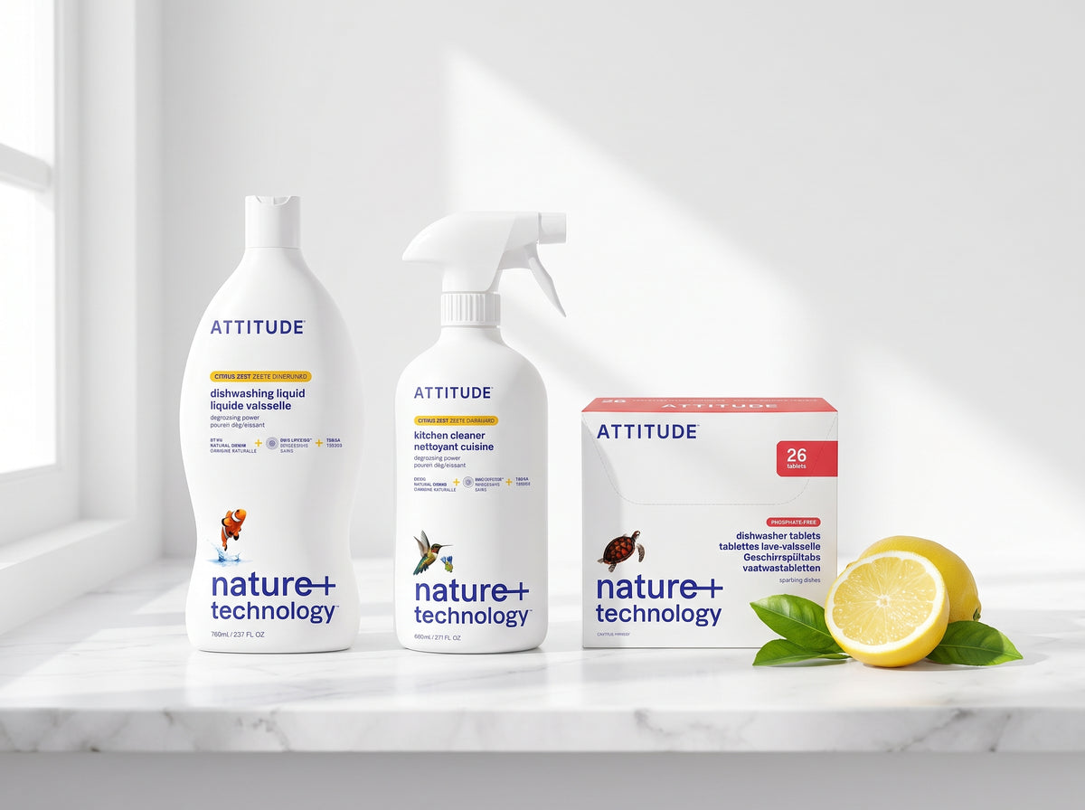 ATD Kitchen Set: dishwashing liquid, kitchen cleaner and dishwasher tablets