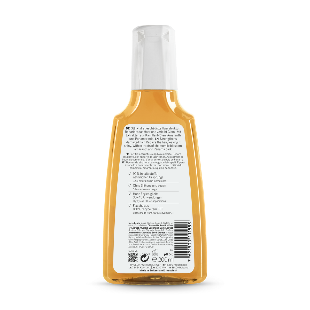 Rausch Repair Shampoo with Chamomile and Amaranth 200 ml - back