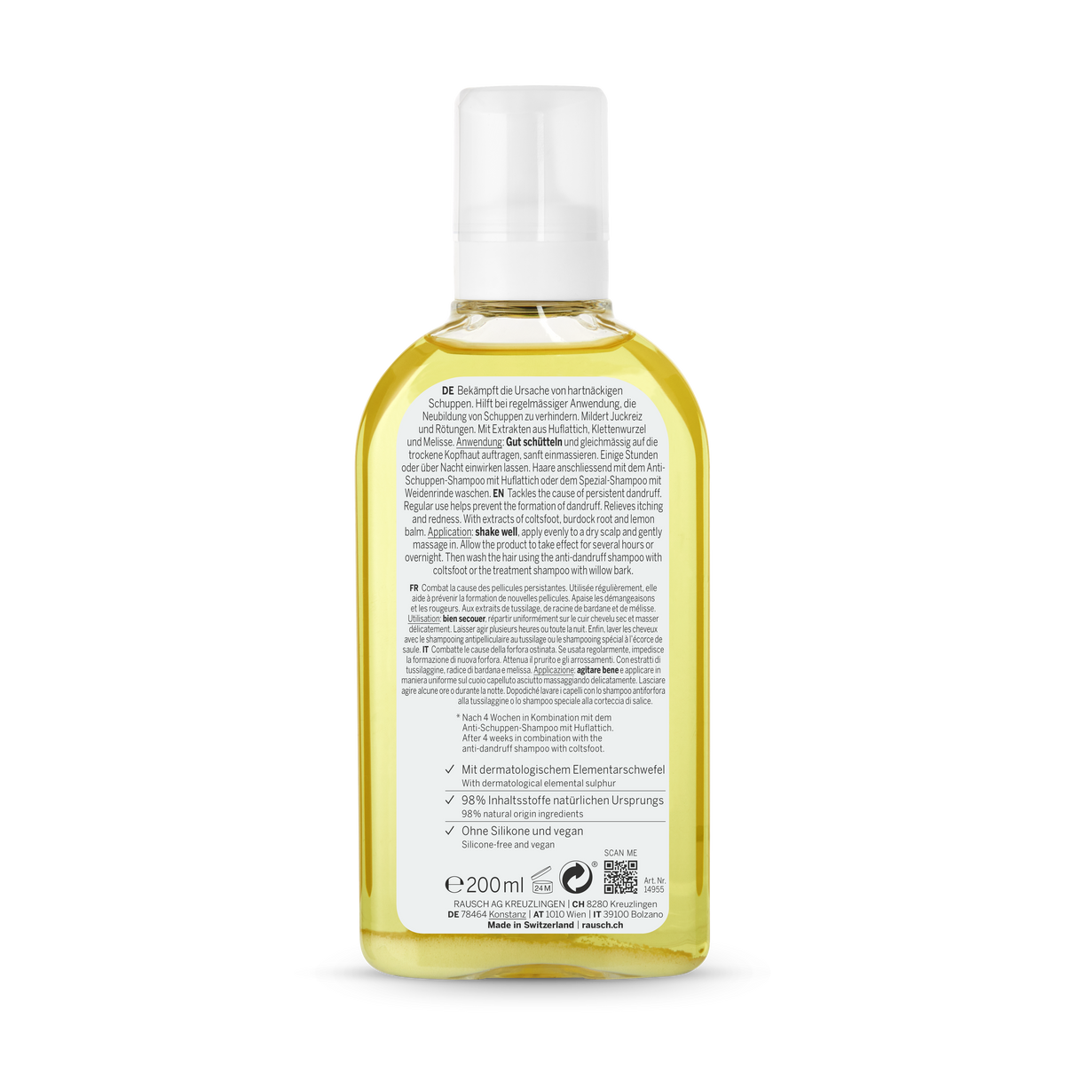 Rausch Anti-Dandruff Scalp Lotion with Coltsfoot 200 ml - back