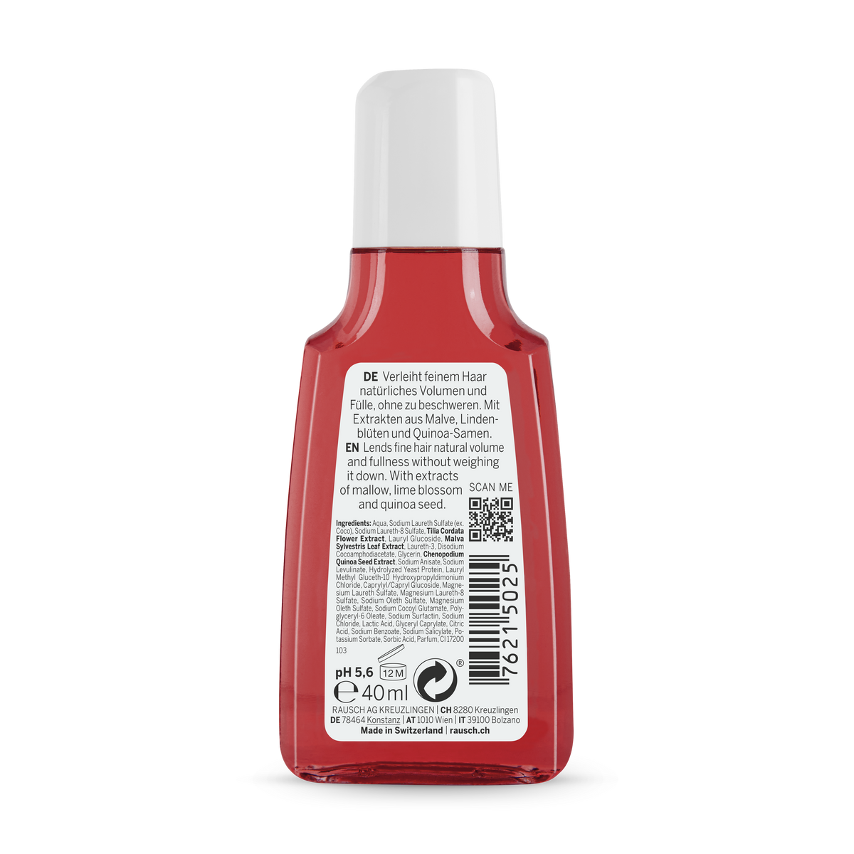 Rausch Volume Shampoo with Mallow 40 ml (Travel Size) - back