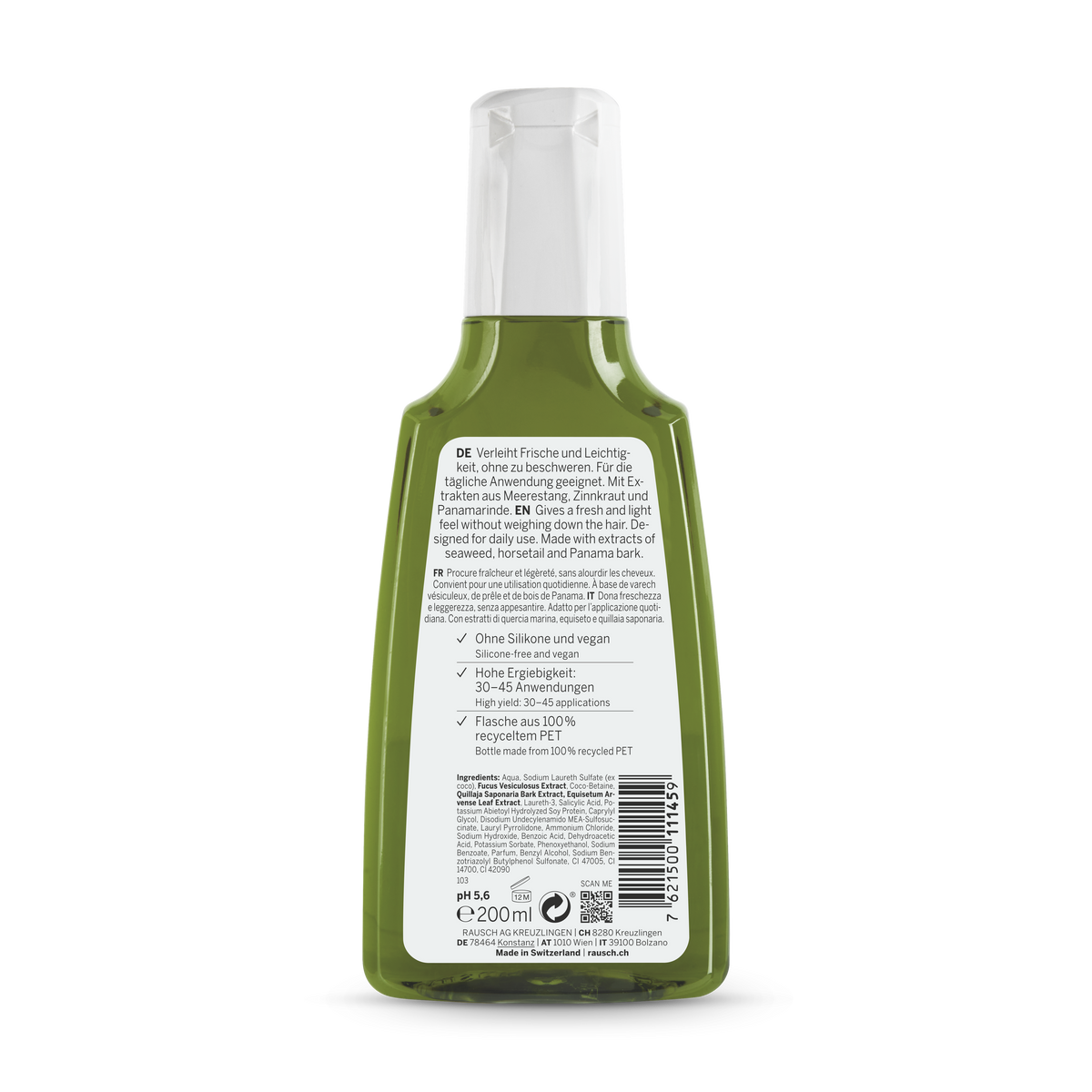 Rausch Degreasing Shampoo with Seaweed 200 ml - back