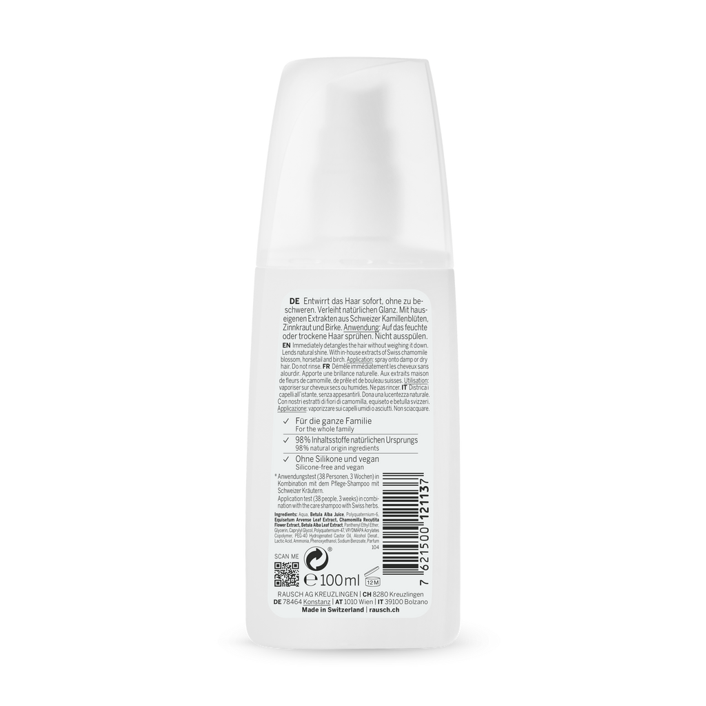 Rausch Detangling Spray Conditioner with Swiss Herbs 100 ml - back