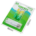 GMCELL AA USB-C Rechargeable Lithium Batteries – 1.5V 2500mWh (2-Pack)