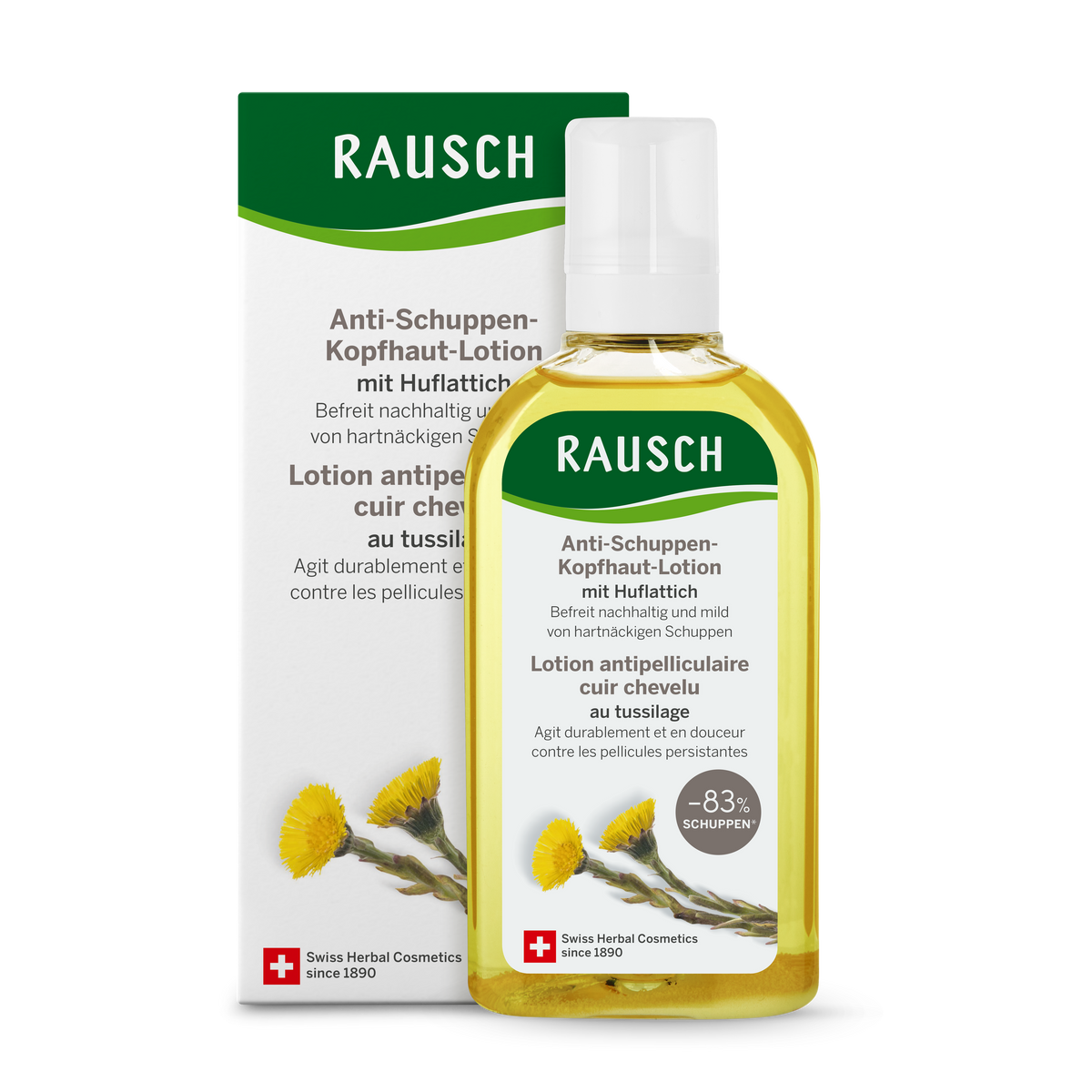 Rausch Anti-Dandruff Scalp Lotion with Coltsfoot 200 ml - bottle and box