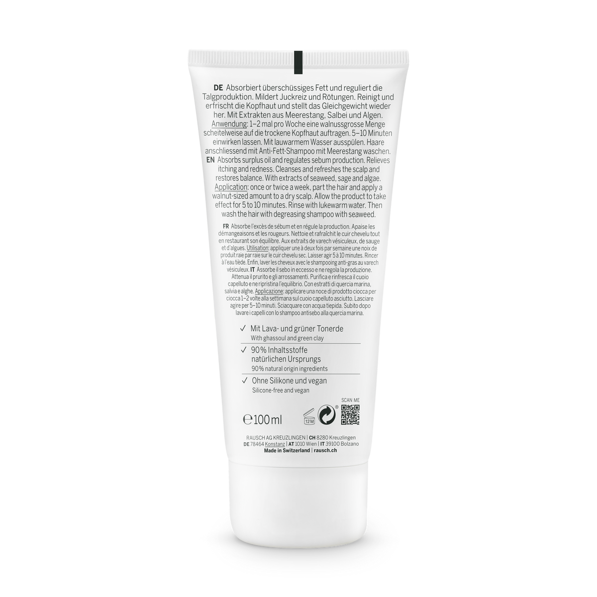 Rausch Degreasing Scalp Treatment with Seaweed 100 ml - back