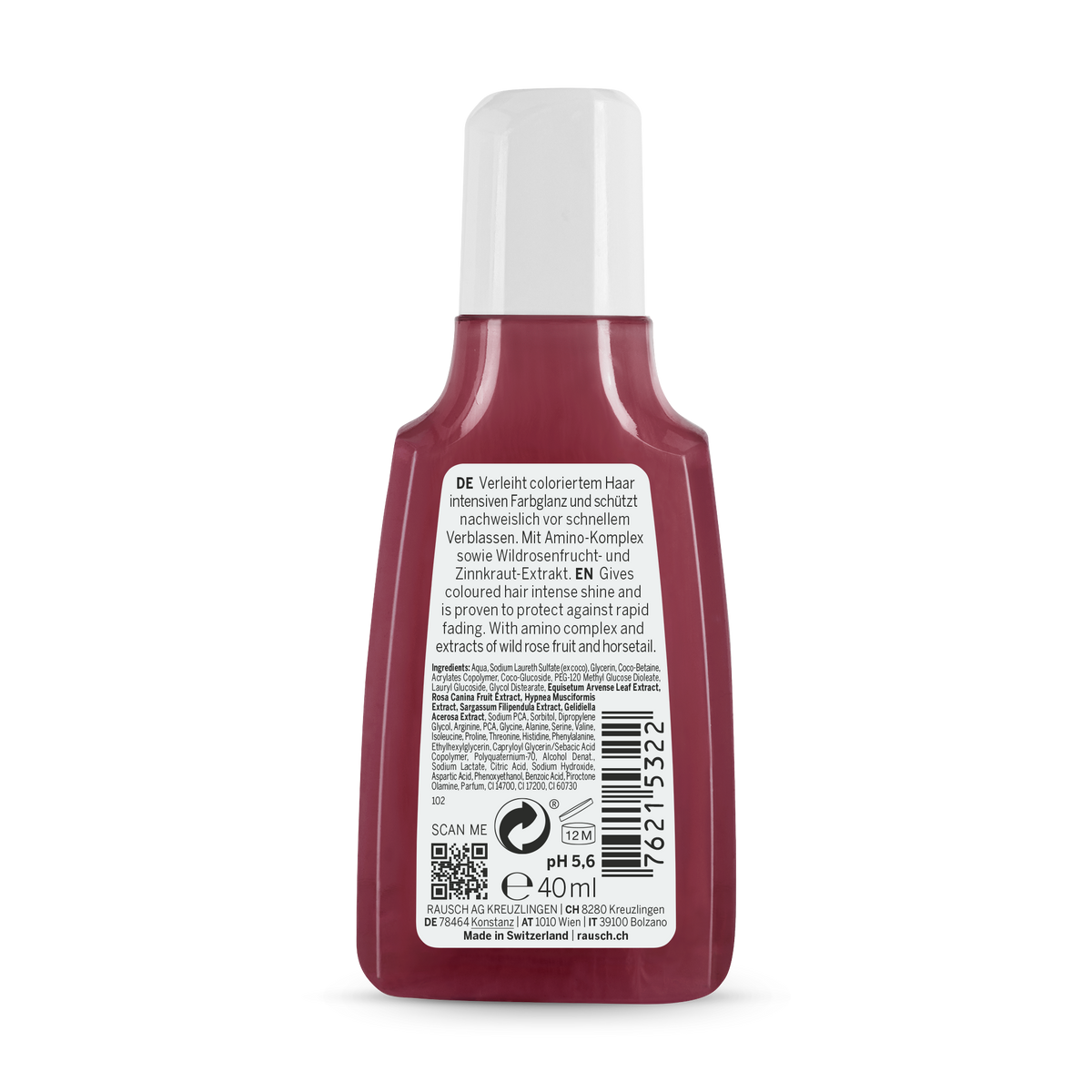 Rausch Colour-Protecting Shampoo with Wild Rose 40 ml (Travel Size) - back