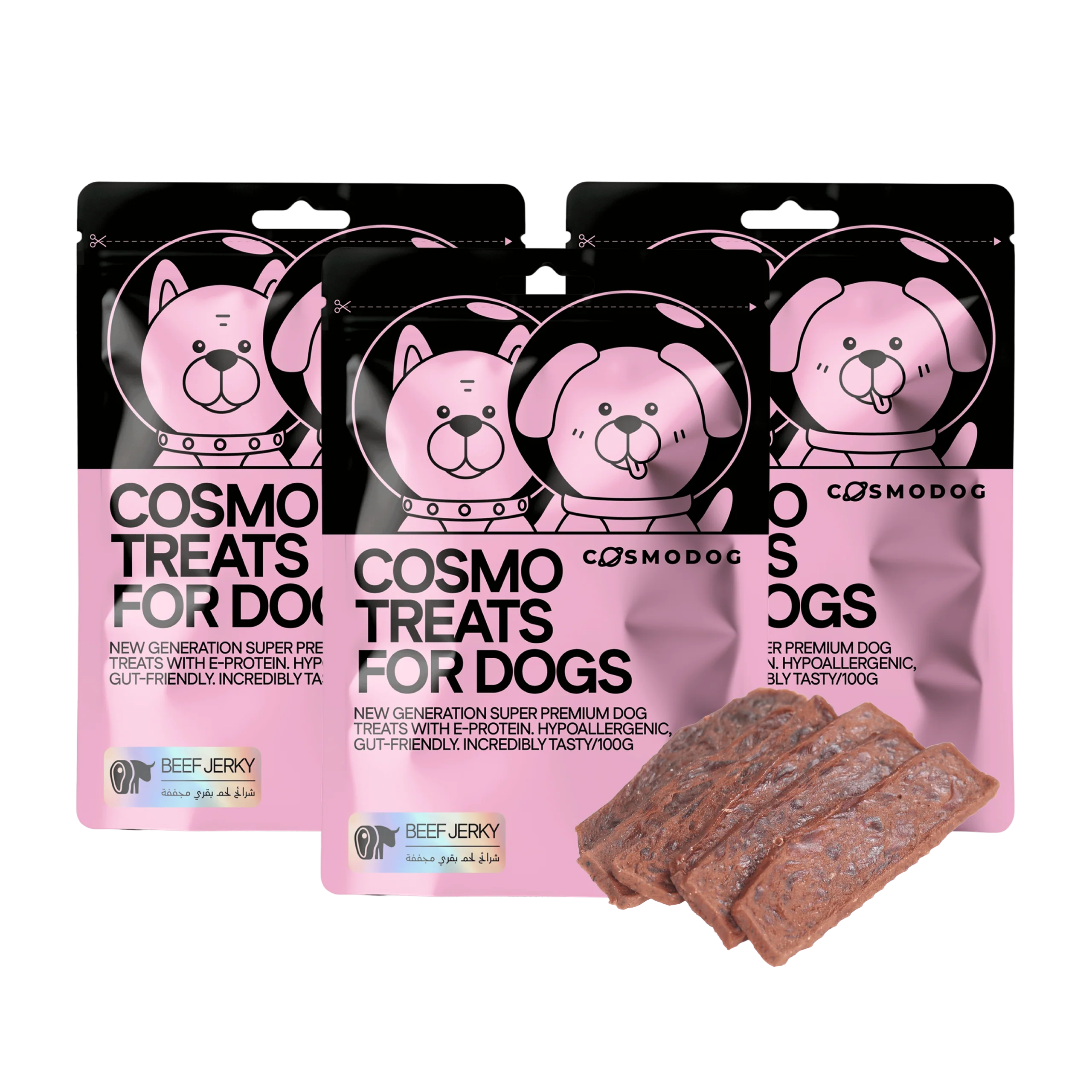 Dog Treats With Beef Jerky, 100g, E-Protein, Hypoallergenic