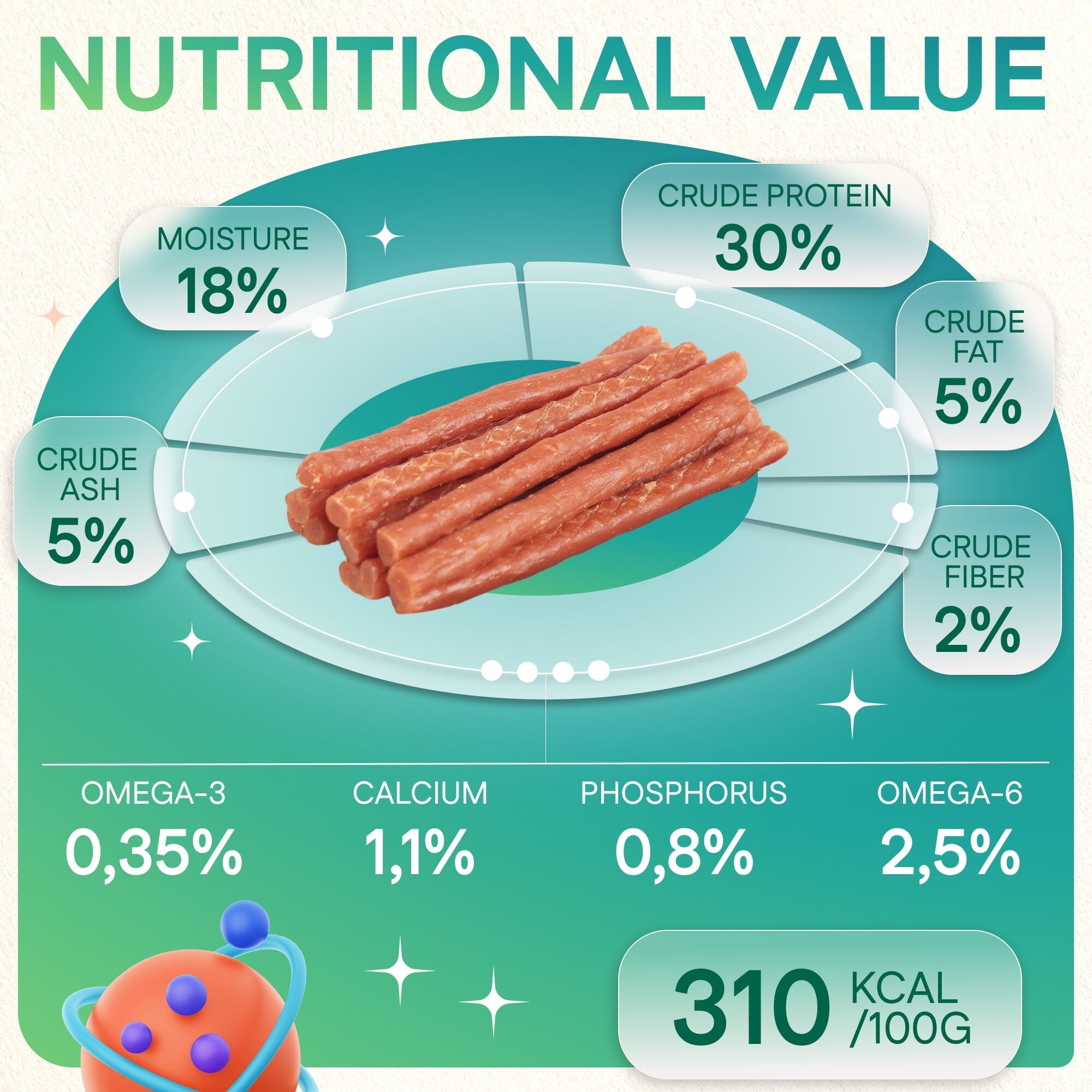 Dog Treats With Salmon Strip,150g, E-Protein, Hypoallergenic