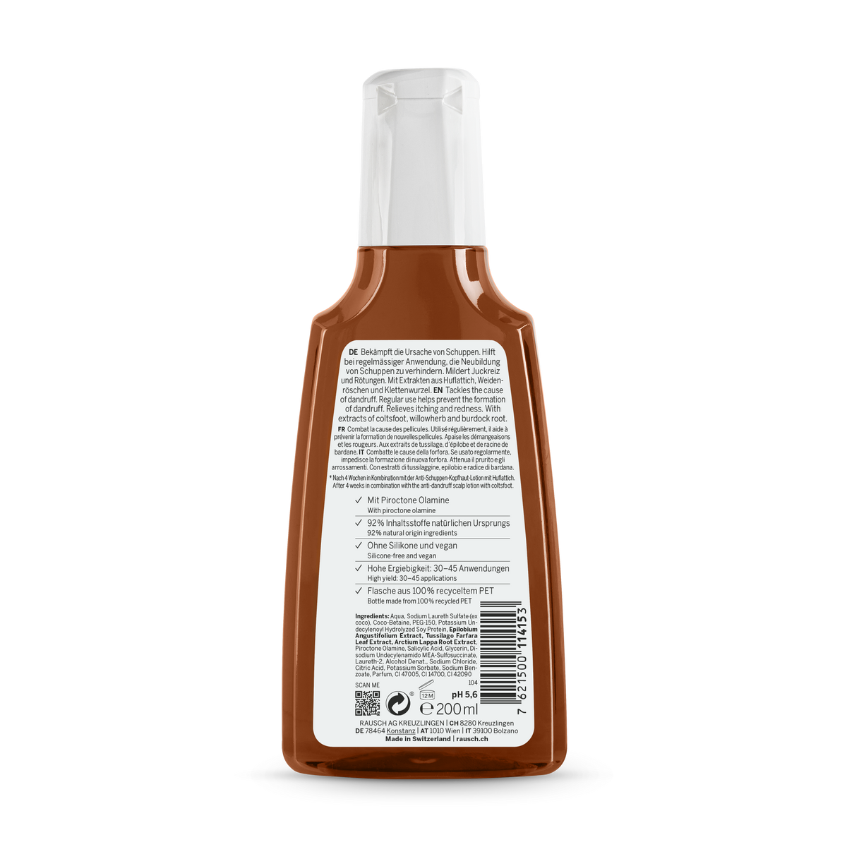 Rausch Anti-Dandruff Shampoo with Coltsfoot 200 ml - back