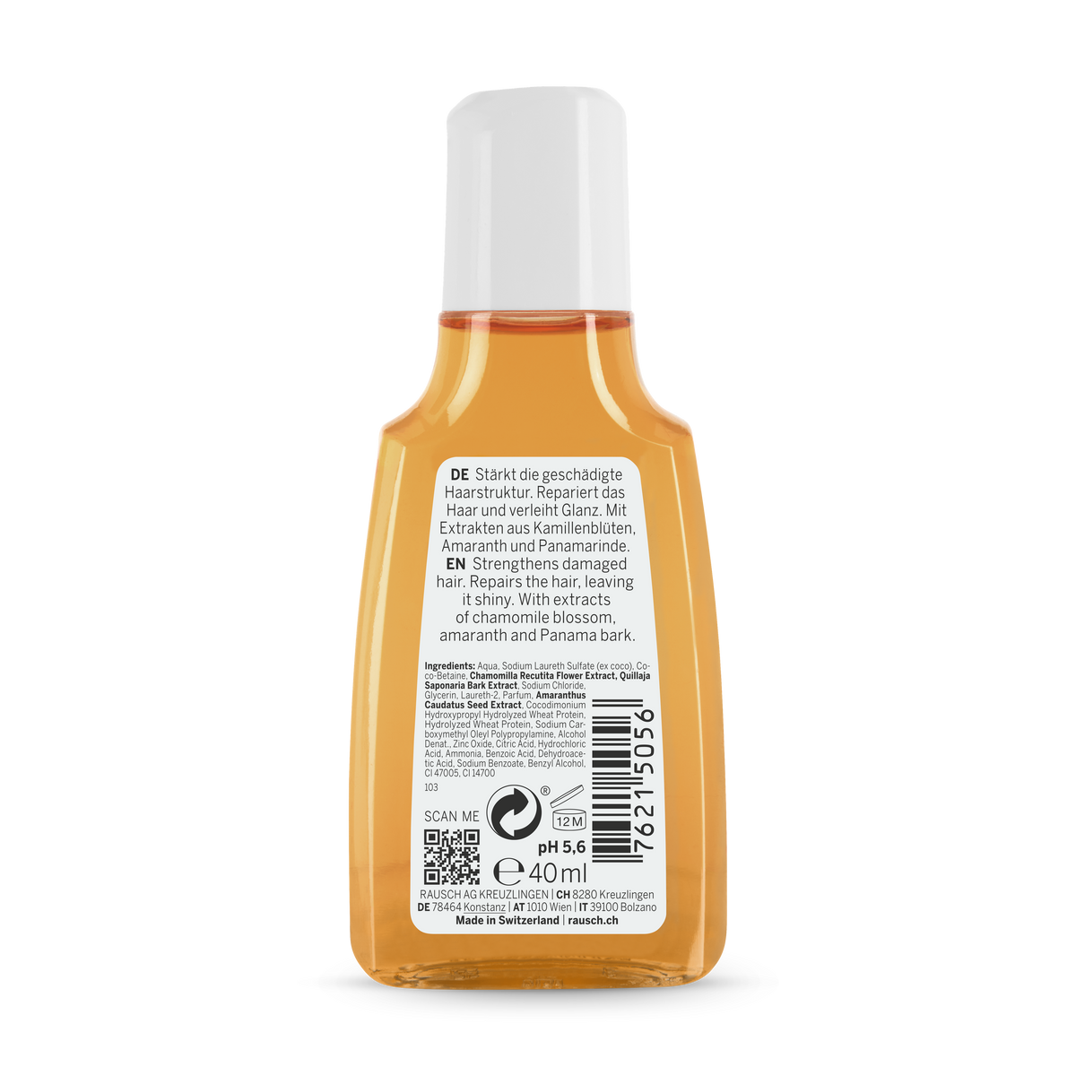 Rausch Repair Shampoo with Chamomile and Amaranth 40 ml (Travel Size) - back