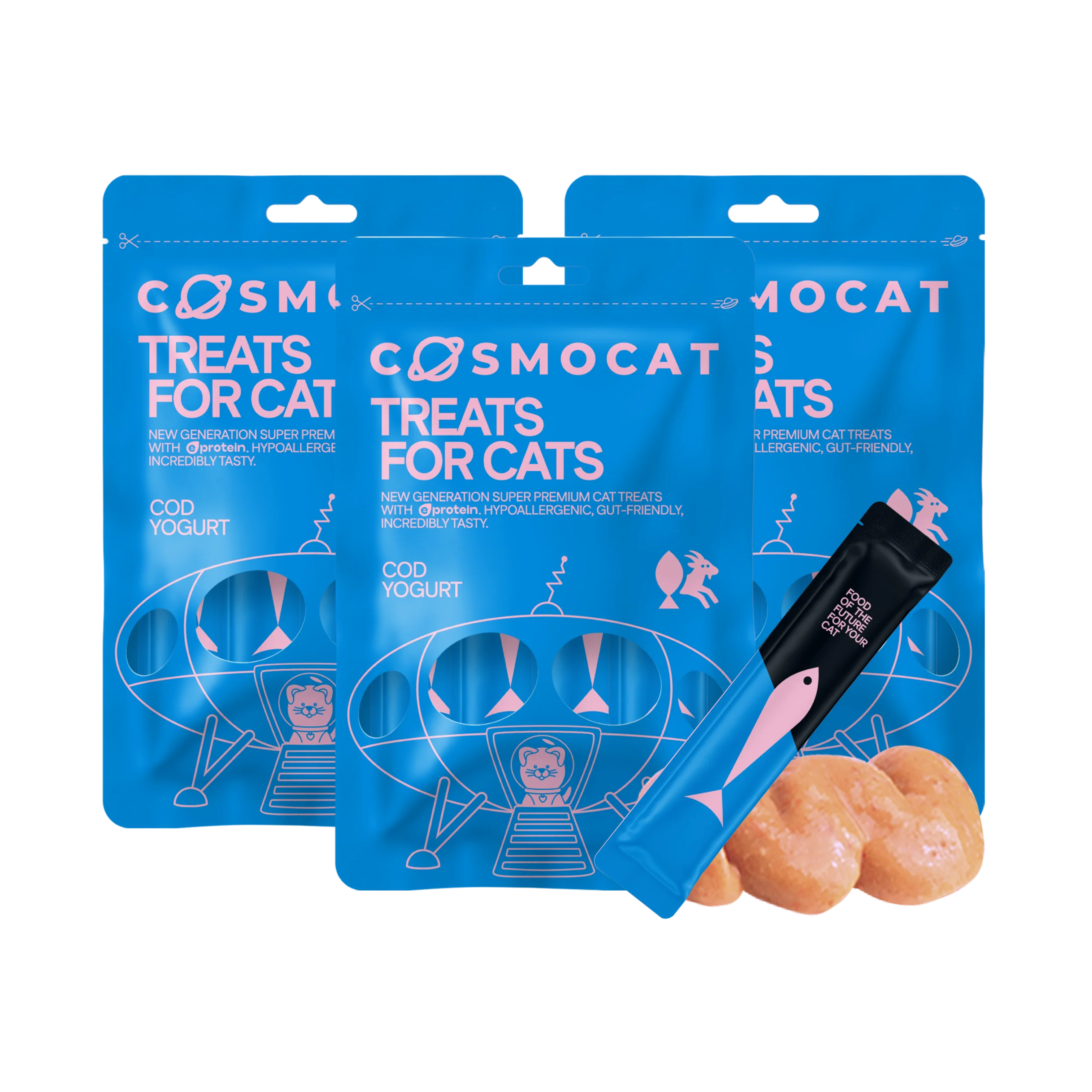Cat Treats With Cod Yoghurt, 84g, E-Protein, Hypoallergenic