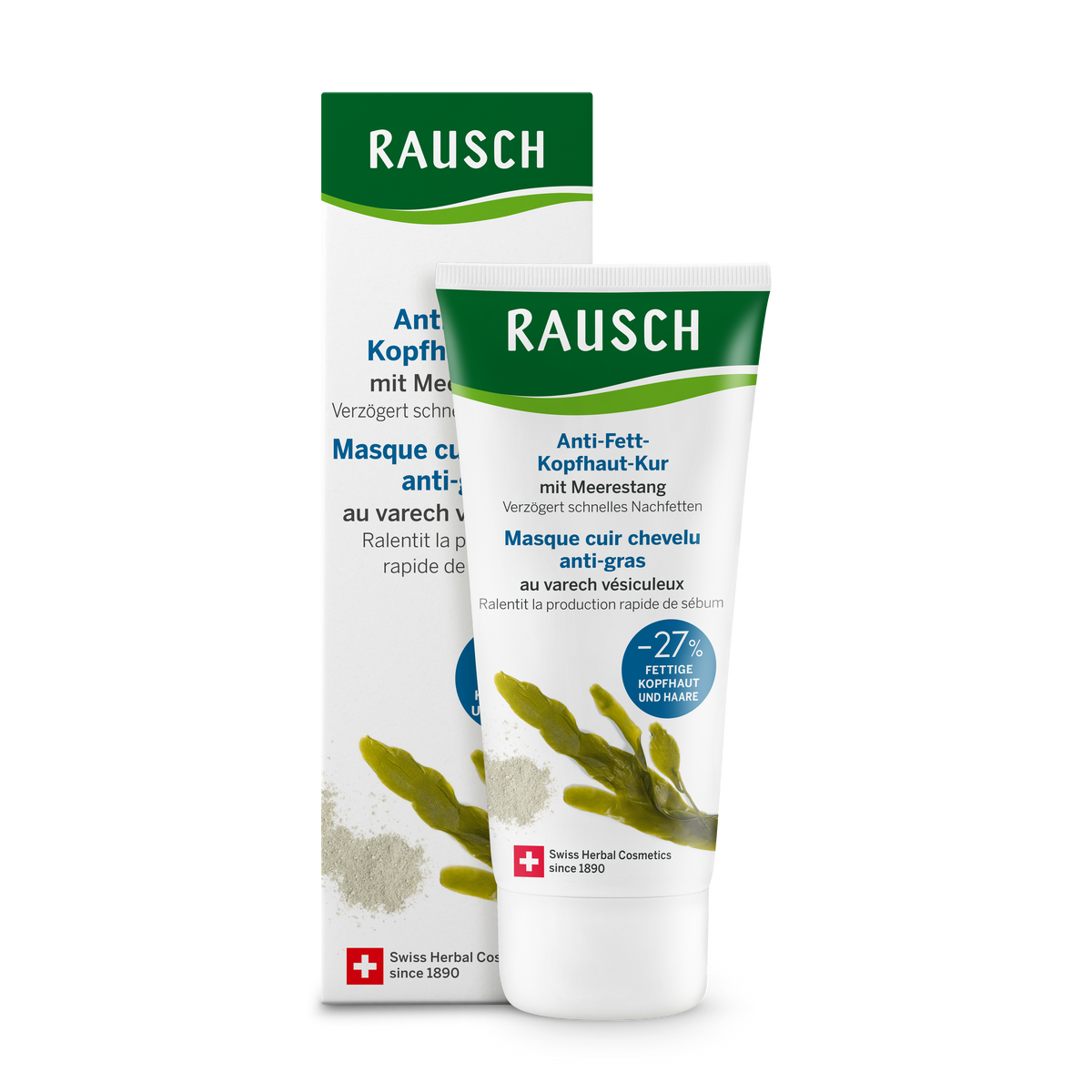 Rausch Degreasing Scalp Treatment with Seaweed 100 ml - tube and box