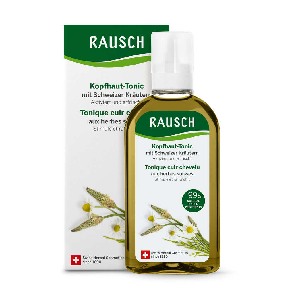 Rausch Scalp Tonic with Swiss Herbs 200 ml - bottle and box