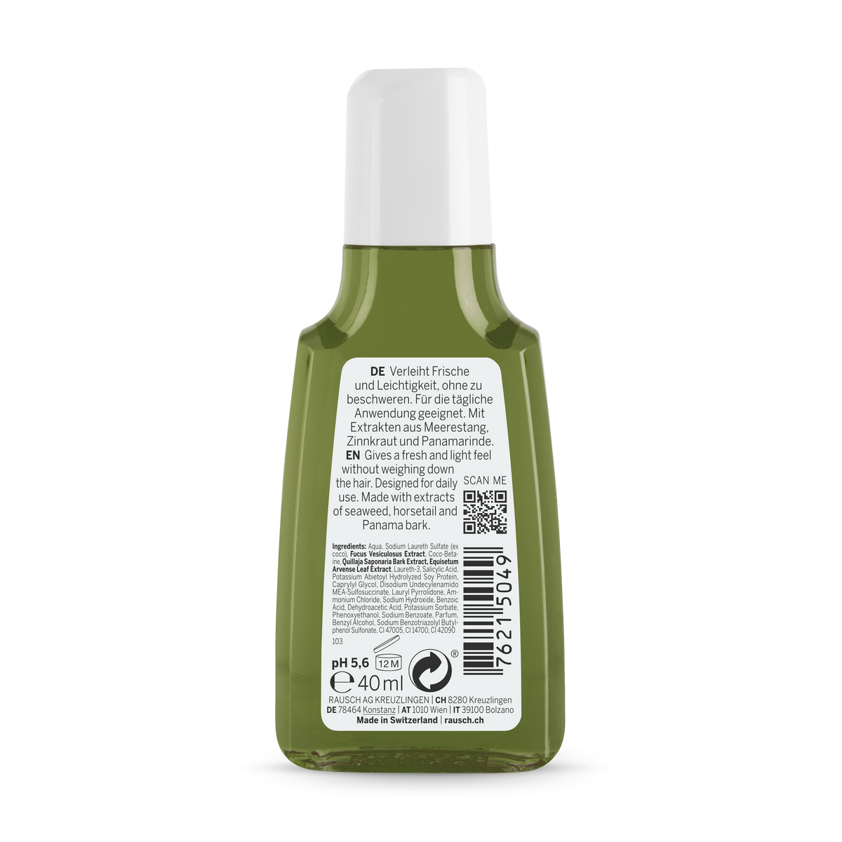 Rausch Degreasing Shampoo with Seaweed 40 ml (Travel Size) - back