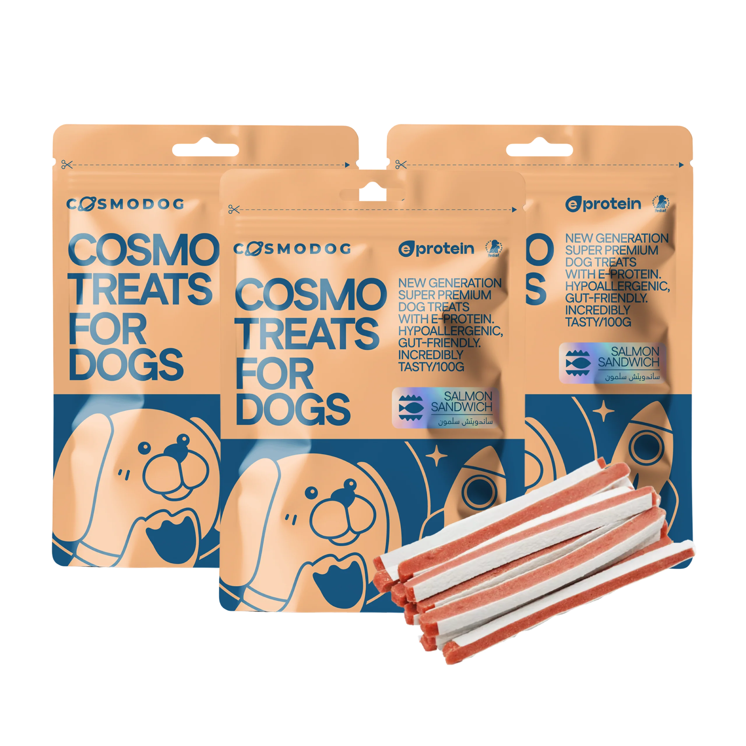 Dog Treats With Salmon Sandwich, 100g, E-Protein, Hypoallergenic